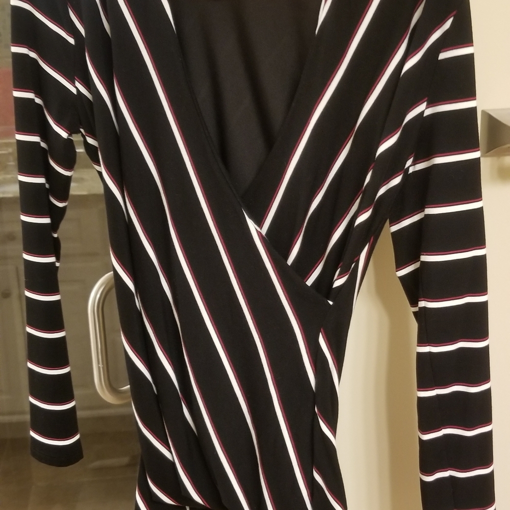 Whbm low cut long sleeve shirt